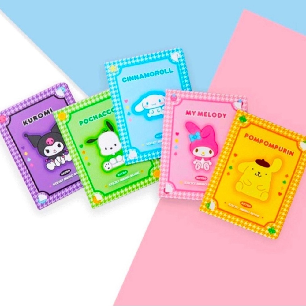 Sanrio Kawaii Notebook Memo
Book With Multiple Size Pads NEW
